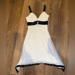 Taboo Elegant White and Black Mini Dress